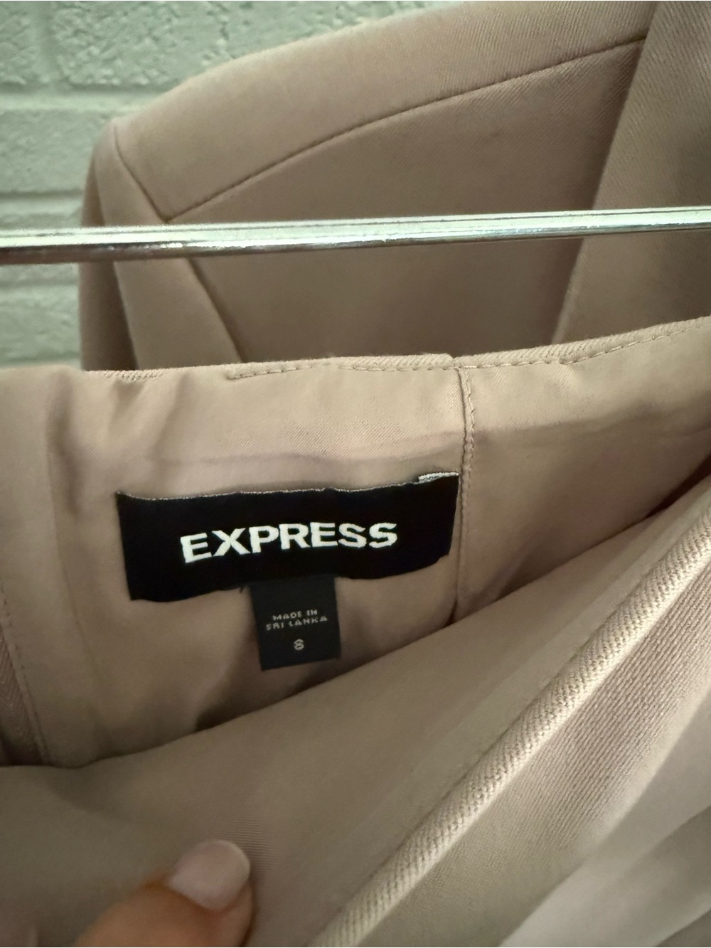 EXPRESS Blush Mauve Two-Piece Blazer & Skirt Set - Jacket 14/Skirt 8 - Picture 4 of 4